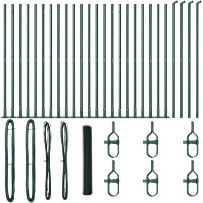 Image of vidaXL Hexagon Fence Green 1.2x50 m Steel