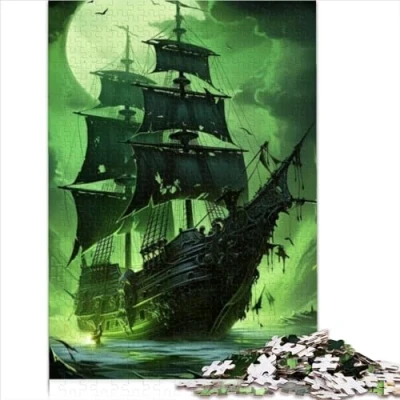 Image of Puzzles for Adults, Pirate Ships, 1000 Piece Puzzle, Wooden Puzzle Adults and Kids, Great Gift Size (50x75cm)