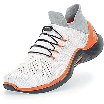 Image of UYN Y100046 W101 City Running Black Sole Sneaker Women White/Orange UK 8