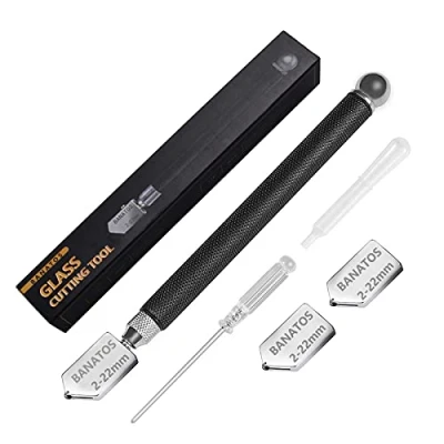 Image of Glass Cutter Professional Cutters Tool for Thick Tile Mirror Mosaic Cutting in The Range 2 22mm, with Replaceable 3 Carbide Heads