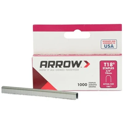Image of Arrow Staples T18 Box ,Silver,1000 3/8 in