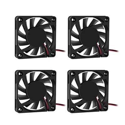 Image of Dorhea Fan 60x60x10 mm DC 12V 6010 Brushless Cooling Fan, Replacement Ball Bearing 60mm for DIY PC Computer Case 2 Pin (Pack of 4Pcs)
