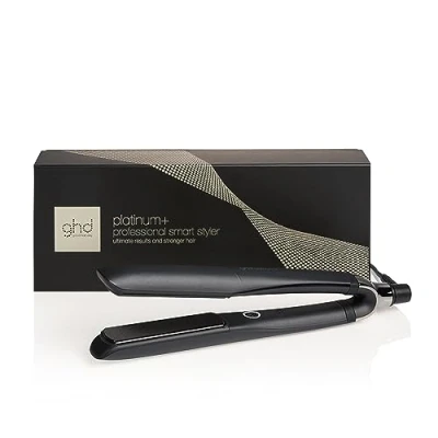 Image of ghd Platinum+ Hair Straightener &amp; Professional Styler in Black Stronger Hair, More Shine, Colour Protection for All Types (UK Plug)