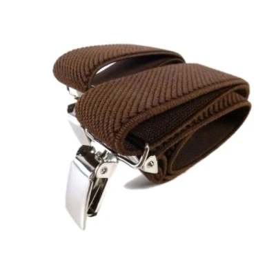 Image of Baby/Childrens 0 2 Yrs Elasticated Clip on Braces/Suspenders Brown