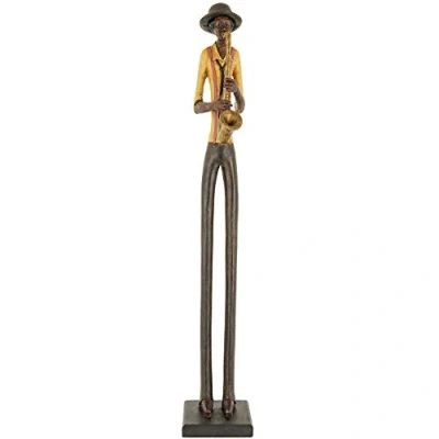 Image of Hill 1975 Standing Jazz Band Saxophonist, Resin, Mixed, one