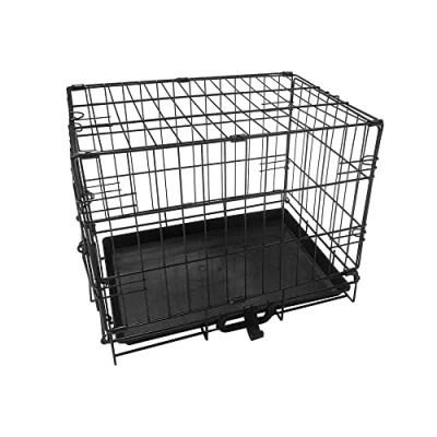 Image of Signzworld Puppy Dog Crate 18 inch with Removal Tray Folding Metal Pet Training Cage Animal Carrier Extra Small