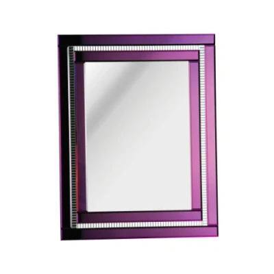 Image of Premier Housewares Art Deco Wall Mirror, 90 x 70 1 cm Purple
