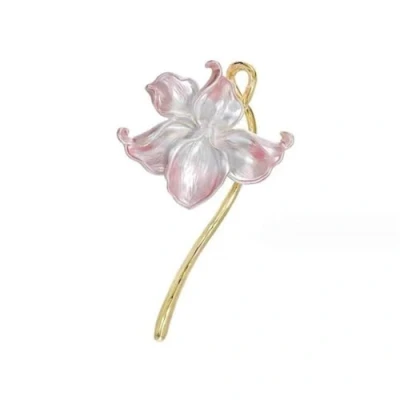 Image of Flower Brooch for Women Fresh Pin Tulip Lily Lotus Pink Floral Party Dance Wedding Banquet Elegant Girl