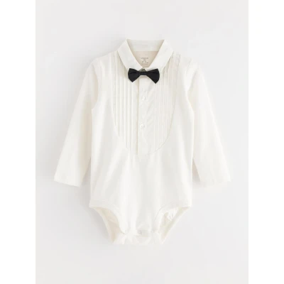 Image of Lindex Tuxedo Shirt for kids, Size: 6 9m, Light dusty white