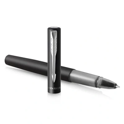 Image of Parker Vector XL Rollerball Pen Metallic Black Lacquer on Brass Fine Point with Ink Refill Gift Box
