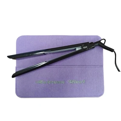 Image of Extreme Heat Protection Safety Mat with Storage Pouch for GHD Hair Straighteners and Tongs etc (Purple)