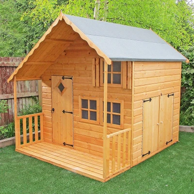 Image of 7&#039; x 8&#039; Shire Crib Kids Wooden Playhouse (2.09m 2.46m)