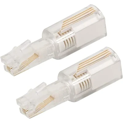 Image of 2 x Telephone Cord Detangler 360 Degree Rotating Clear Phone by Dragon Trading Eliminate Twists and Tangles Crystal Design Premium Quality Telecommunication Accessory