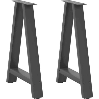 Image of vidaXL Dining Table Legs A Shaped 2 pcs Anthracite 50x(72 73) cm Steel