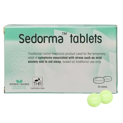 Image of Natural Calming Tablets for Adults 5 in 1 Herbal Stress &amp; Anxiety Relief with Lavender, Valerian Root Passion Flower Gentle Support Supplement Rest Relaxation Sedorma (60)