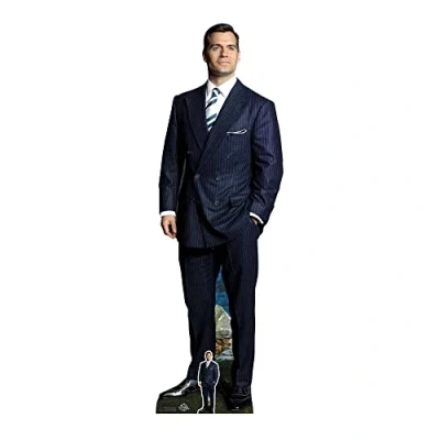 Image of Star Cutouts CS1051 Henry Cavill Black Suit White Shirt Lifesize Cardboard Cutout With Mini Actor
