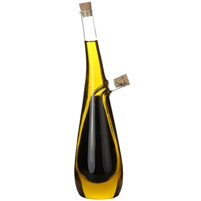 Image of Lily&#039;s Home Glass Olive Oil and Vinegar Dispenser, A Beautiful Addition to Any Kitchen Dinnerware Set (440 ml &amp; 295 ml)