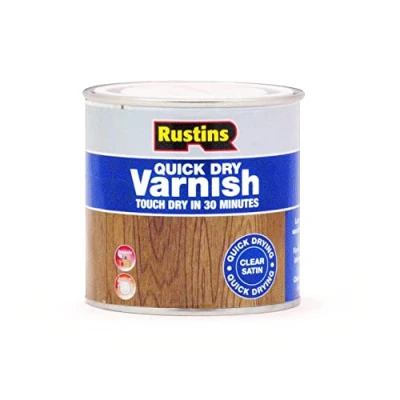 Image of RUSTINS Quick Dry Varnish, Satin Clear, 250 ml