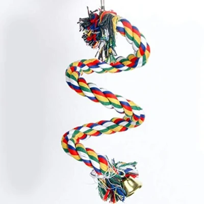 Image of CAVIVI Parrot Rope Hanging Braided Budgie Chew Perch Bird Cage Cockatiel Toy Pet Stand Training Accessories Swing Supplies