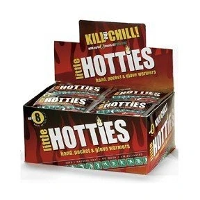 Image of Little Hotties Hand Warmers are Heat Pads you put Inside your Gloves or Pockets and activated by exposing to air shaking. lasts 8 hours is biodegradable.