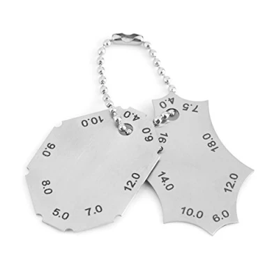 Image of Fillet Weld Gauges Set, Welding Gauge Tee Joint Throat Depth Leg Length Ruler Two piece Gage Tools (Silver)