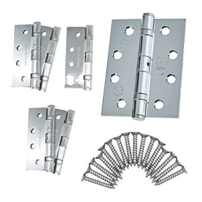 Image of Door Hinge 4&quot; / 102mm Polished Chrome Ball Bearing Washer CE Grade 11 for Fire 3 Pair