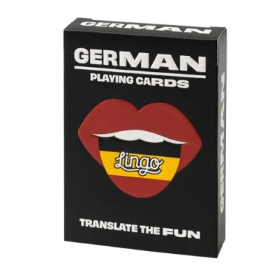 Image of Lingo Playing Cards Language Learning Game Set Fun Visual Flashcard Deck to Increase Vocabulary and Pronunciation Skills (German)