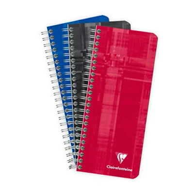 Image of Clairefontaine 8672C checked with Spiral Notebook (Pack, 8.5 x 20 CM) Assortment