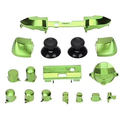 Image of Full Button Set for Xbox Series, DPad Bumper Trigger Buttons Thumbsticks RT LT RB LB ABXY Buttons, Replacement Repair Kit Series X &amp; S(Electroplating green)