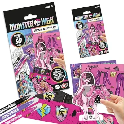 Image of Monster High by Bladez Toyz Sticker Set with Over 50 Stickers 1 Pack Creative Fun for Kids Children Perfect Party Bags &amp; Gifts Customise Cards Scenes Portable Playtime