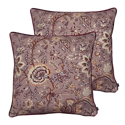 Image of Prestigious Textiles Apsley Twin Pack Feather Filled Cushions, Woodrose, 55 x 55cm