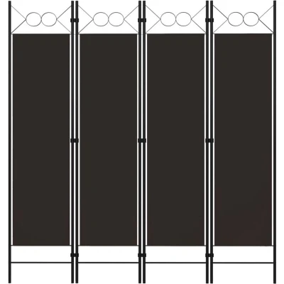 Image of vidaXL 4 Panel Room Divider Brown 160x180 cm