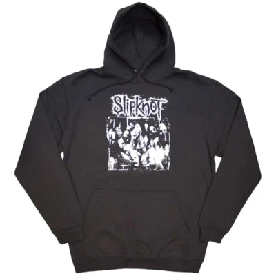 Image of Rock Off officially licensed products Slipknot Album Splatter Band Logo Pullover Hoodie M Charcoal