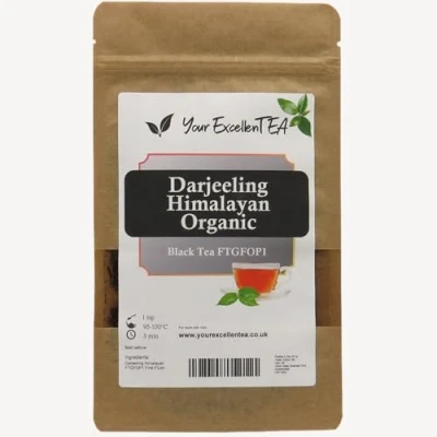 Image of Your ExcellenTEA Darjeeling Himalayan Organic Black Loose Leaf Tea Indian First Flush Leaves FTGFOP1 100g