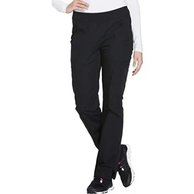 Image of Cherokee Women&#039;s Mid Rise Straight Leg Pull on Cargo Pant Medical Scrubs, Black, XX L Plus
