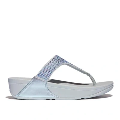 Image of Fitflop Women&#039;s LULU Crystal Embellished Toe Post Sandals, Blue, 6.5 UK