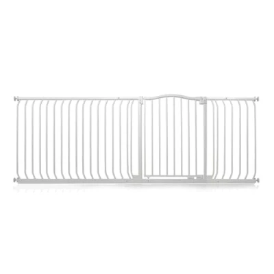 Image of Safetots Curved Top Safety Gate, 207cm 216cm, Matt White, Pressure Fit Stair Baby Gate for Doors Hallways and Spaces, Barrier, Easy Installation