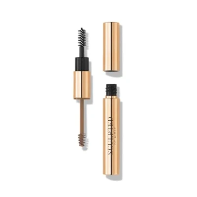 Image of EasyBrow Soft Brown from Sculpted by Aimee Travel Friendly, Double Ended, Vegan 2 in 1 Tinted Fibre or Clear Eyebrow Gel with Spoolie