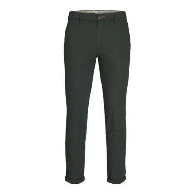 Image of JACK &amp; JONES Men&#039;s Jpstace Jjharlow Chino Noos Trousers, Black, 32 W/32 L