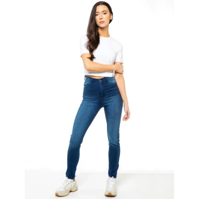 Image of 989Zé ENZO Womens Jeans Skinny Stretch Jean High Waisted Denim Pants EZL420 Dark Blue 10