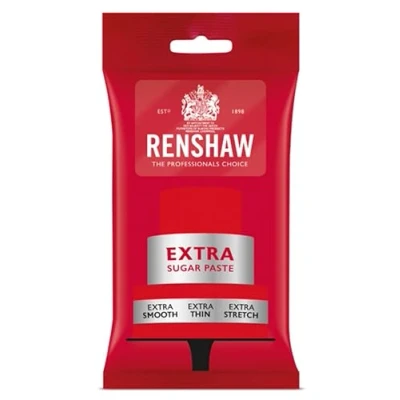 Image of Renshaw Extra Stretch, Smooth, Thin Fondant Icing Red, 250 g (Pack of 1)