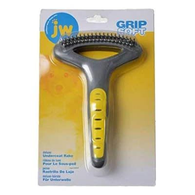 Image of JW Gripsoft Grooming Double Row Undercoat Rake