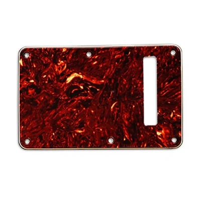 Image of VANSON Premium Quality Tremolo Cover Backplate to fit Fender USA, MEX Stratocaster Strat (3 Ply, Marbled Tort)