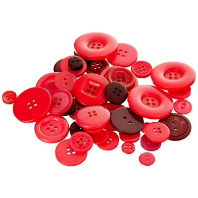 Image of Papermania 250 g Assorted Button Pack, Red
