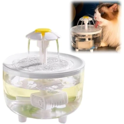 Image of Cat Water Fountain, 1L Ultra Silent Automatic Pet USB Charging Drinking Dispenser Bowl Fountain with Filter for Cats Dogs (1L Capacity)
