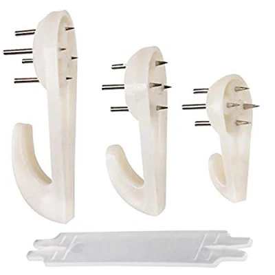 Image of Picture Hooks (60 PCS) Hanging Kit Assorted Non Trace Hard Wall Hanger Hook White Set
