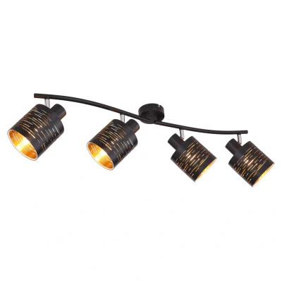 Image of Tunno Ceiling Spotlight Bar Black 4x E14