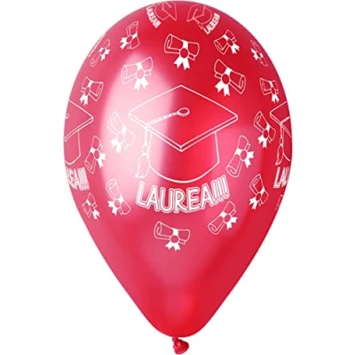 Image of Pack 25 balloons pearly Laurea in natural latex Premium Quality G120 (Ø 33cm / 13&quot;), red pearl