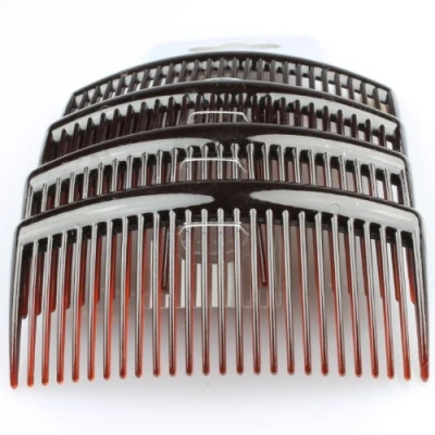 Image of Hair Accessories Combs Slides 4 Pack Of Black Tort Or Clear 8Cm Comb[Tortoise Shell 9Cm]