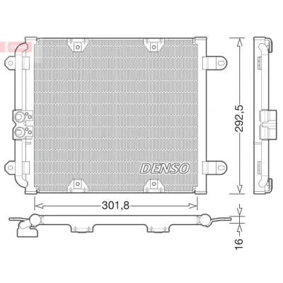 Image of 420422886 Condenser DENSO DCN02028 without dryer R134a AUDI: R8 Coupe